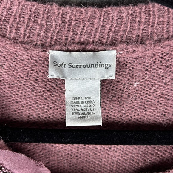 Soft Surroundings Sweater Womens Small Purple Pink Cardigan Button Up‎ Alpaca - Picture 7 of 14